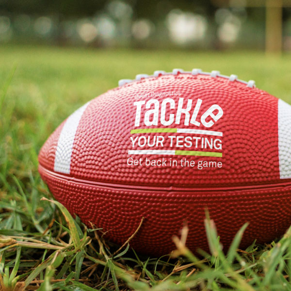 Football with Quest Tackle Your Testing campaign.